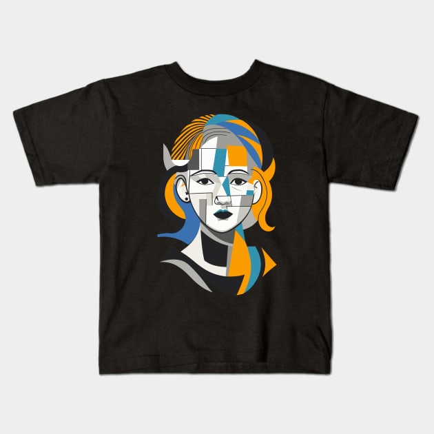 Portrait of Mocking Girl Kids T-Shirt by Ikibrai